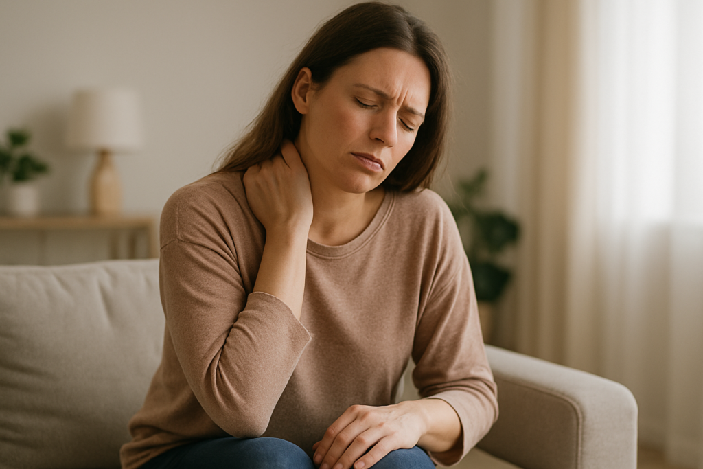 Fibromialgia: Alívio da Dor com Tratamento Fotossônico Inovador 2 Mulher com dores da Fibromialgia